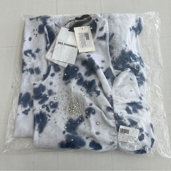 New DES PHEMMES Crystal-Embellished Tie-Dye Maxi Dress Women’s SIZE 2 (38) - Picture 14 of 15